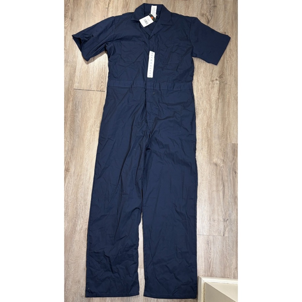 NWT Walls Short Sleeve Coveralls Size 42 Tall Navy Blue Mechanic NEW